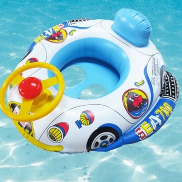 KOŁO DMUCHANE AUTKO AUTO Z SIEDZISKIEM KIEROWNICĄ I KLAKSONEM SAMOCHÓD