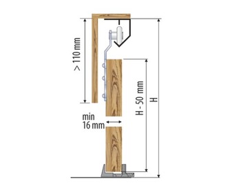 SATURN ALU направляющая для раздвижных дверей 1500мм