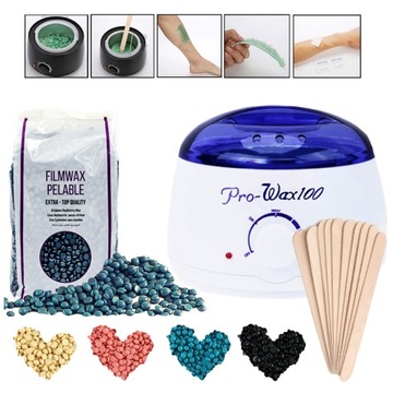 Zestaw do depilacji woskiem Podgrzewacz + Wosk Bezpaskowy 1kg