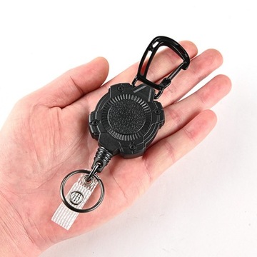 2x RETRAKTOR linka stalowa HEAVY DUTY zwijka na identyfikator klucze brelok