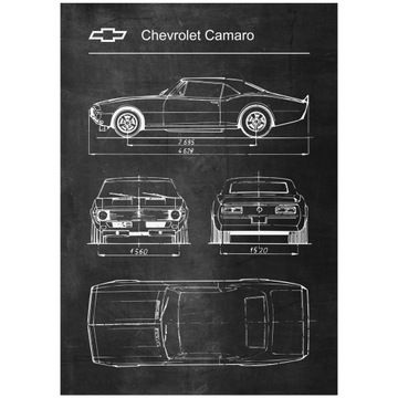 Plakat Chevrolet Camaro Retro Patent Schemat
