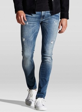 Jack Jones _ Miękkie Jasne Niebieskie Jeansy Rurki _ 32/32