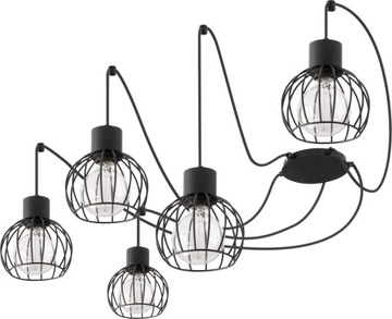 SIGMA Nowoczesna lampa LED Luto koło 5 czarny mat lampa wisząca podwieszana