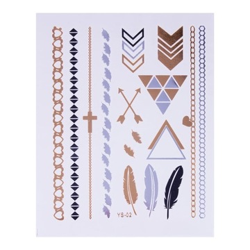 TATUAŻ METALICZNY BOHO DO CIAŁA WŁOSÓW 14x20 YS02