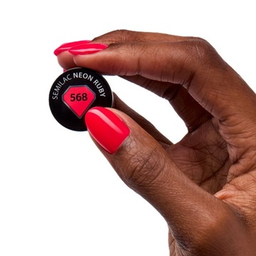 Semilac Lakier Hybrydowy Do Paznokci Neon Ruby 568 Malinowy Słodki Róż 7ml