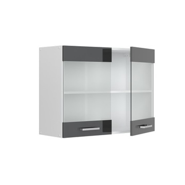 SZKLANA SZAFKA KUCHENNA 80CM, ANTRACYT, VICCO