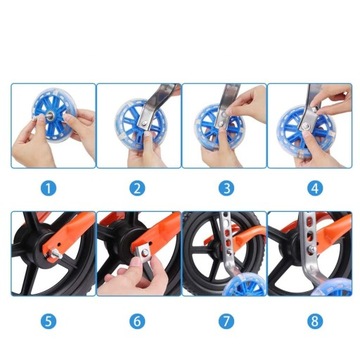 КОМПЛЕКТ РЕГУЛИРУЕМЫХ БОКОВЫХ ВЕЛОСИПЕДНЫХ КОЛЕС 12–20 ДЮЙМОВ С ЦВЕТНОЙ ПОДСВЕТКОЙ x 2