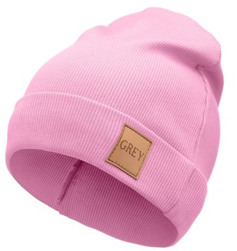 Czapka wiosenna dla dziecka prążek beanie bubble gum 48-52 M