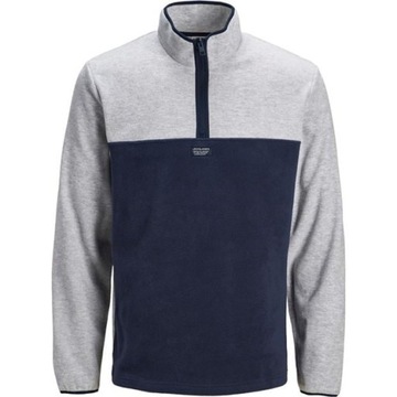 JACK JONES szary/navy polar bluza 1/4zip XXL