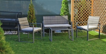 КОМПЛЕКТ САДОВОЙ МЕБЕЛИ ТЕРРАСА 2x КРЕСЛО СТОЛ ДИВАН