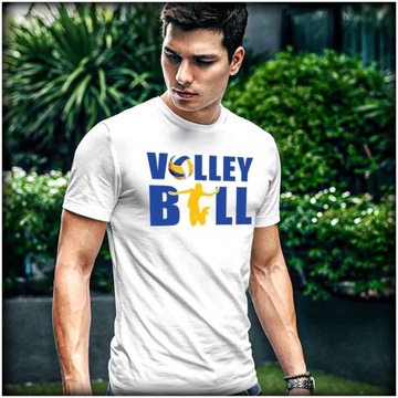 Męski Tshirt Volleyball skok siatkówka sport dziewczyna L
