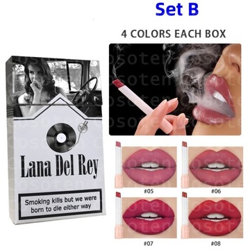 4 Lana del rey Matte Cigarette Lipstick Set Tube
