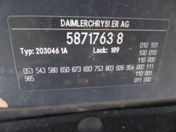 МАСКА MERCEDES C-CLASS W203 LAK 189 В КОМПЛЕКТЕ БЕЗ РОЖЖИ WLKP