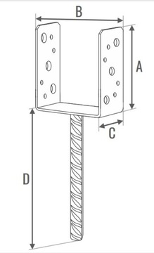 PODSTAWA SŁUPA STAŁA WSPORNIK LEKKA KOTWA 100x45