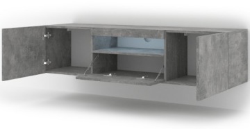 АУРА Тумба под ТВ, 150 см, универсальная, бетон + LED