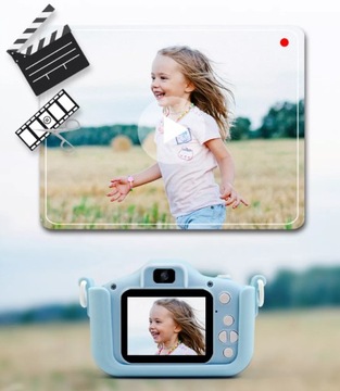 ЦИФРОВАЯ КАМЕРА ДЛЯ ДЕТЕЙ 12MPX СЕЛФИ КОШКА + SD