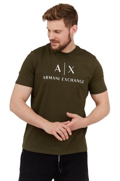 ARMANI EXCHANGE Oliwkowy t-shirt męski z logo r XL