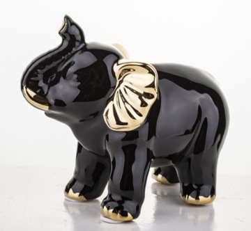 Черно-золотая фигурка слона на удачу.