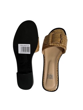 RIANI бежевые шлепанцы с мотивом крокодила, размер 38