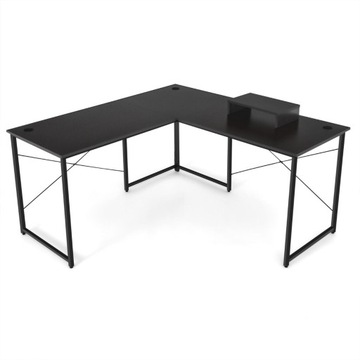 Biurko narożne, komputerowe, Costway 74 cm x 150 cm x 150 cm czarny