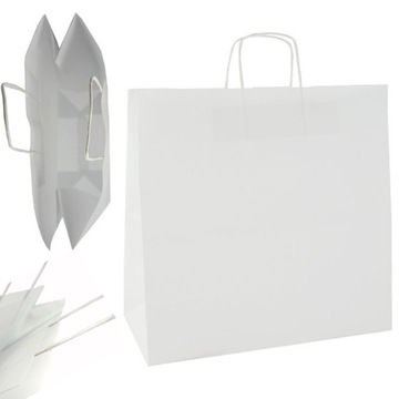 TORBA PAPIEROWA biała a3 40x18x39 HURT 100 sztuk