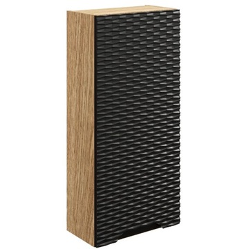 CZARNA górna szafka RYFLOWANA 35 cm OCEAN BLACK 83-35 DĄB OLEJOWANY