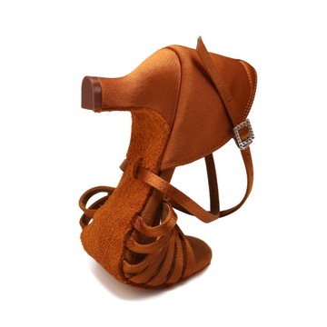 Танцевальная обувь танцевать удобное латиноамериканское коричневое 5,5 см