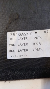 PEUGEOT 4008 MITSUBISHI ASX POLIČKA PODLAHA KUFRU 7646A229 !