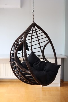 KOSZ HUŚTAWKA KOKON + PODUSZKI BRĄZOWY DOMINIKANA