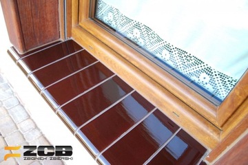 Наружные керамические подоконники, 35 см, шоколадные