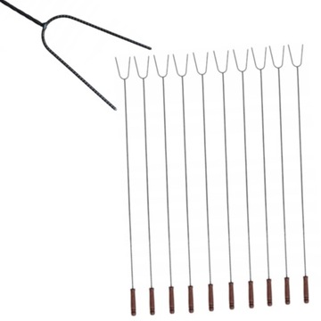 KIJE NA OGNISKO 100 CM WIDELCE WIDEŁKI 10 SZTUK