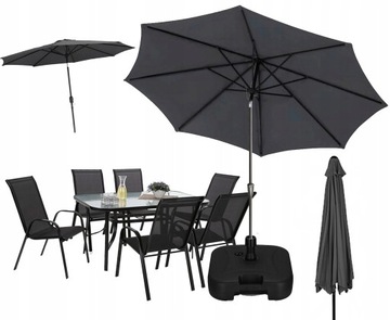 DUŻY PARASOL ogrodowy Z PODSTAWĄ 3m SOLIDNY SKŁADANY XXL + POKROWIEC GRATIS