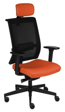 Fotel Biurowy GROSPOL Level BS HD Siatka Pomarańcz