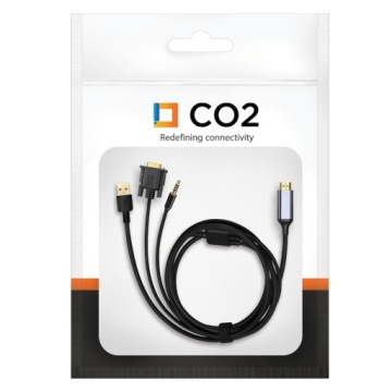 CO2 VGA - АДАПТЕР КАБЕЛЯ HDMI КОНВЕРТЕР АУДИАДАПТЕР FULL HD 60ГЦ 1M