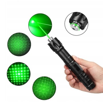 POTĘŻNY LASER ZIELONY WSKAZNIK LASEROWY WIELKA AKU + ŁADOWARKA I NAKŁADKA
