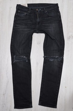 HOLLISTER SKINNY JEANSY dziury spodnie męskie PREMIUM 30/32 pas 80