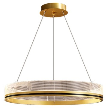 LAMPA WISZĄCA LED METALOWA ZŁOTO CZARNA NOWOCZESNA + PILOT