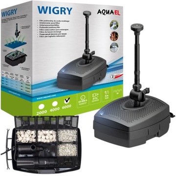 Aquael Wigry 6000 Filtr Pompa Fontannowa z Filtrem i Lampą UV-C 9W 2000l/h