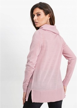 KOŁNIERZEM JASNY RÓŻ 40/42 1G1C32 BONPRIX SWETER Z