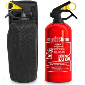 Fire extinguisher car powder fire protection bc 1kg for car cover velcro, №1