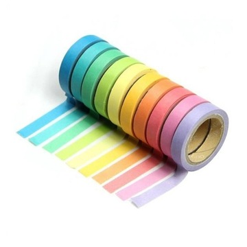 KOLOROWA TAŚMA KOLOROWA FUN WASHI MASKUJĄCA TĘCZ