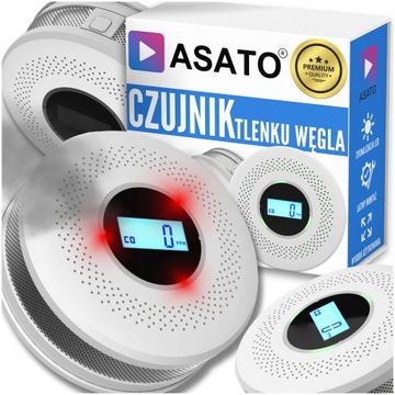 Czujnik Czadu Dymu Tlenku Węgla Detektor Czujka CO Wykrywacz Sensor LCD