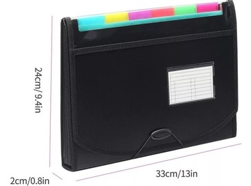 Складная папка для документов с 13 отделениями, вместительная.