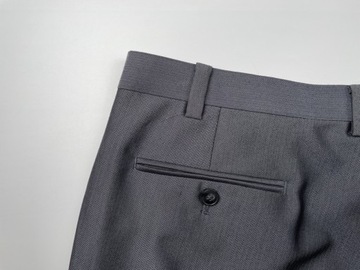 Eleganckie spodnie męskie w kant szare błyszczące CALVIN KLEIN W42 L30