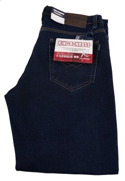 SPODNIE MĘSKIE DŻINSOWE BAWEŁNIANE JEANS CIEMNE GRANAT W43 L30 PAS 114-122