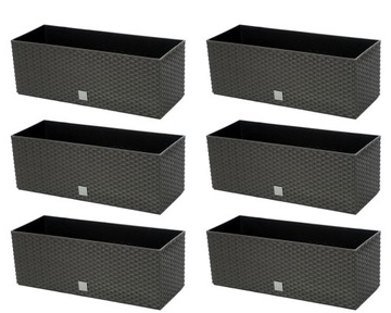 Балконный горшок из ротанга + полив 50х19см