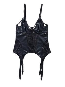 O2727 LOVEHONEY sexy gorset imitacja skóry M