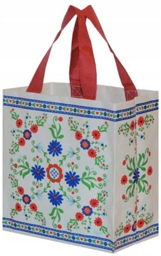 TORBA ZAKUPOWA MAŁA 10 L FRASPO FOLKLOR BIAŁA