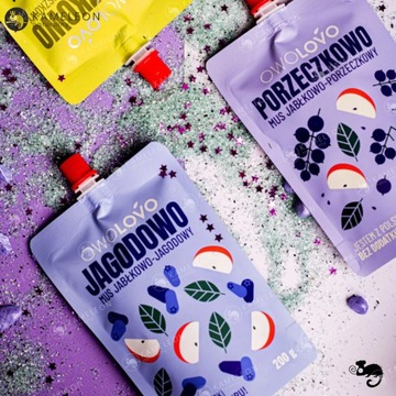 OWOLOVO PREMIUM MUS OWOCOWY OWOCE BEZ CUKRU mix smaków 18szt x200g aż 3,6KG