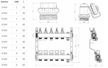НАПОЛЬНЫЙ РАСПРЕДЕЛИТЕЛЬ INOX, 10 СЕКЦИЙ